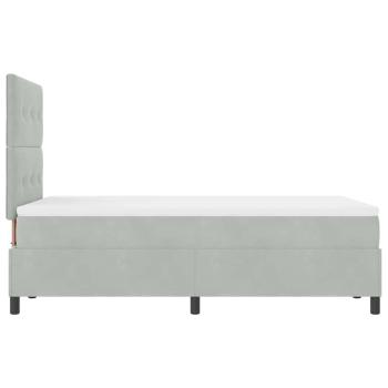 Boxspringbett mit Matratze Hellgrau Samt