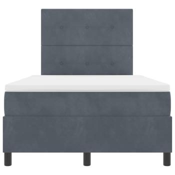 Boxspringbett mit Kopfteil Dunkelgrau 120 x 190 cm Samt