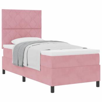 Boxspringbett mit Matratze Rosa 100x200 cm Samt