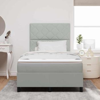 Boxspringbett mit Matratze Hellgrau Samt