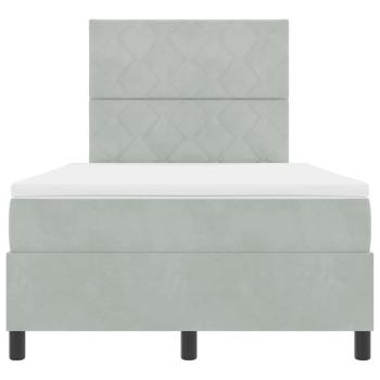 Boxspringbett mit Matratze Hellgrau Samt