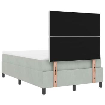 Boxspringbett mit Matratze Hellgrau Samt