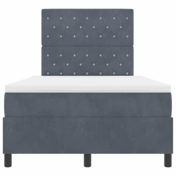 LED Boxspringbett mit Matratze Dunkelgrau 120x190 cm Samt