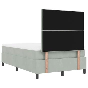 Boxspringbett mit Matratze & Bank Hellgrau 120x190 cm Samt