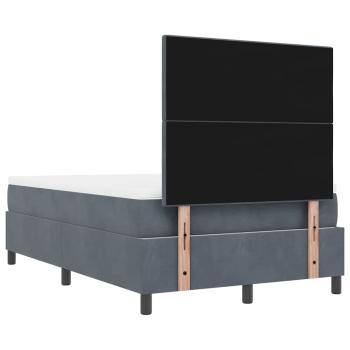 Boxspringbett mit Matratze & Bank Dunkelgrau 120x190 cm Samt