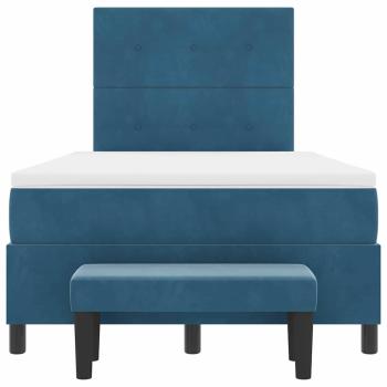Boxspringbett mit Matratze & Bank Dunkelblau 120x200 cm Samt