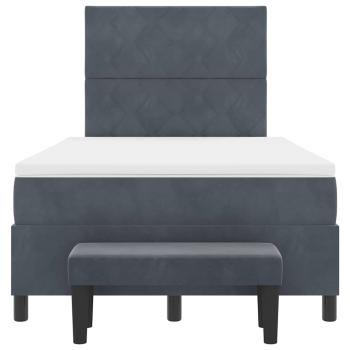Boxspringbett mit Matratze & Bank Dunkelgrau 120x190 cm Samt