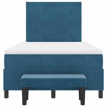 Boxspringbett mit Kopfteil Dunkelblau 200 x 120 cm Samt