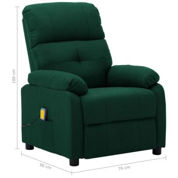 Massagesessel Dunkelgrün Stoff