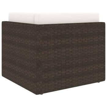 6-tlg. Garten-Lounge-Set mit Kissen Braun Poly Rattan