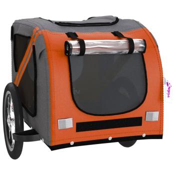 Fahrradanhänger Hunde Orange und Grau Oxford-Gewebe und Eisen