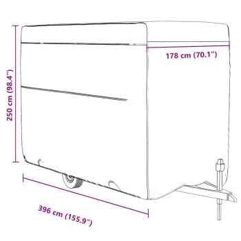 Schutzhülle für Pferdeanhänger Grau 396x178x250 cm Vliesstoff