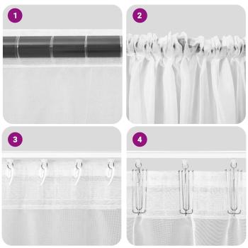 Voile Vorhänge mit Stangentaschen 2 Stk. Hellbraun