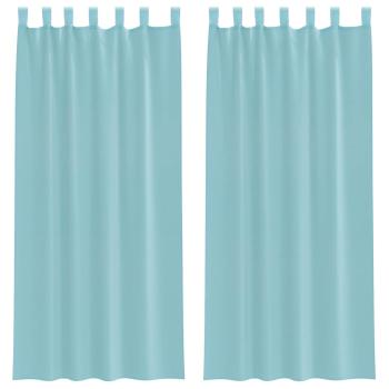 Voile Vorhänge mit Stangentaschen 2 Stk. Türkis