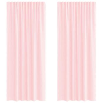 ARDEBO.de - Voile Vorhänge mit Stangentaschen 2 Stk. Hellrosa