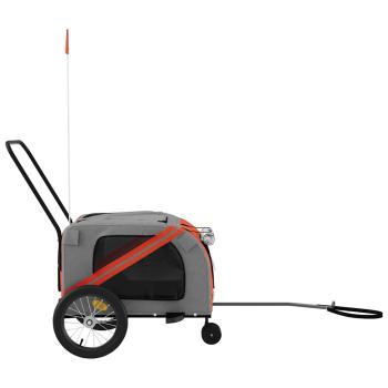 Fahrradanhänger Hunde Orange und Grau Oxford-Gewebe und Eisen