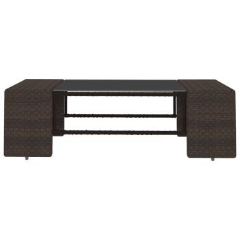 9-tlg. Garten-Lounge-Set mit Kissen Braun Poly Rattan