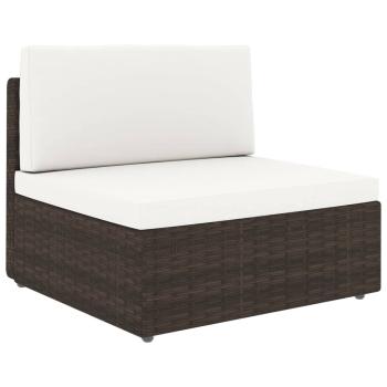 9-tlg. Garten-Lounge-Set mit Kissen Braun Poly Rattan