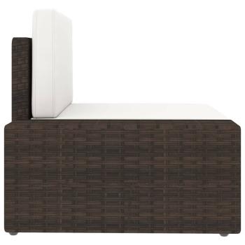 9-tlg. Garten-Lounge-Set mit Kissen Braun Poly Rattan