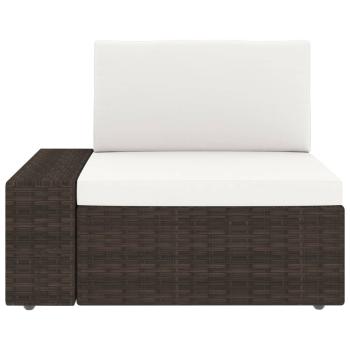 10-tlg. Garten-Lounge-Set mit Kissen Braun Poly Rattan
