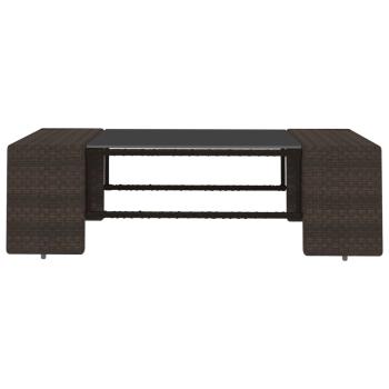 10-tlg. Garten-Lounge-Set mit Kissen Braun Poly Rattan