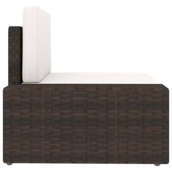 5-tlg. Garten-Lounge-Set mit Kissen Braun Poly Rattan