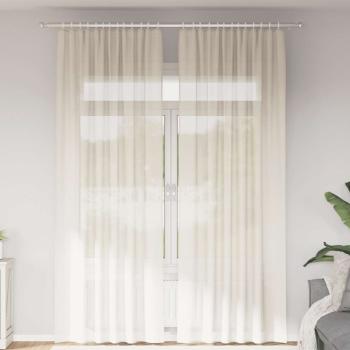 ARDEBO.de - Voile Vorhänge mit Stangentaschen 2 Stk. Creme