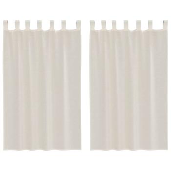 Voile Vorhänge mit Lasche 2 Stk. Creme