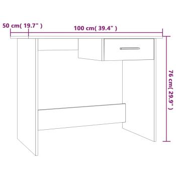 Schreibtisch Grau Sonoma 100x50x76 cm Holzwerkstoff