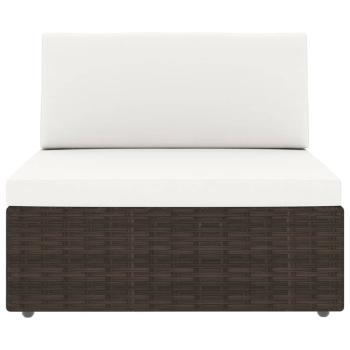 11-tlg. Garten-Lounge-Set mit Kissen Braun Poly Rattan