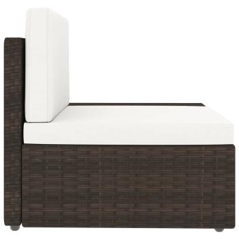 11-tlg. Garten-Lounge-Set mit Kissen Braun Poly Rattan