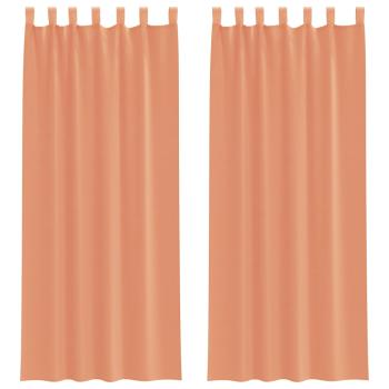 ARDEBO.de - Voile Vorhänge mit Stangentaschen 2 Stk. Terrakotta
