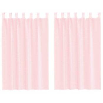 Voile Vorhänge mit Schlaufen 2 Stk. Hellrosa 140x175 cm