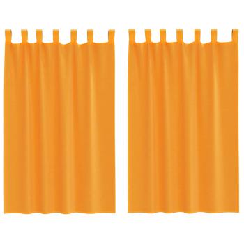 ARDEBO.de - Voile Vorhänge mit Schlaufen 2 Stk. Orange 140x175 cm