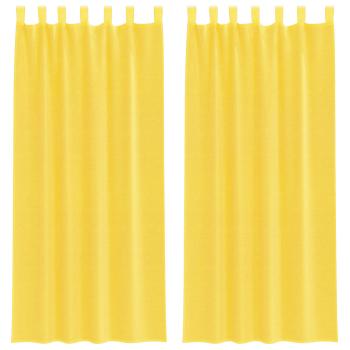 Voile Vorhänge mit Schlaufen 2 Stk. Gelb 140x225 cm