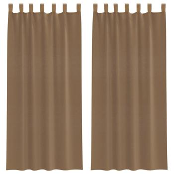 Voile Vorhänge mit Schlaufen 2 Stk. Hellbraun 140x225 cm