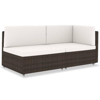 ARDEBO.de - Modulares 2-Sitzer-Sofa Poly Rattan Braun