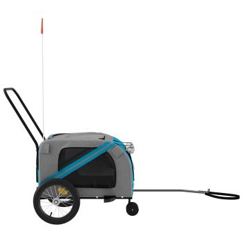 Fahrradanhänger Hunde Blau und Grau Oxford-Gewebe und Eisen