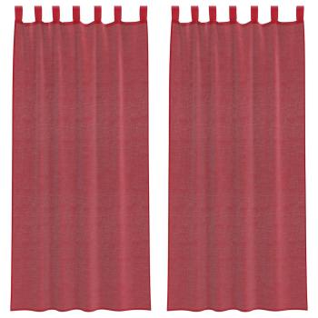 Voile Vorhänge mit Schlaufen 2 Stk. Weinrot 140x225 cm