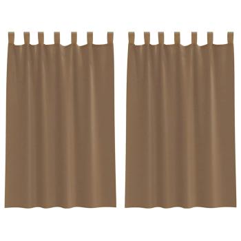 Voile Vorhänge mit Schlaufen 2 Stk. Hellbraun 140x175 cm