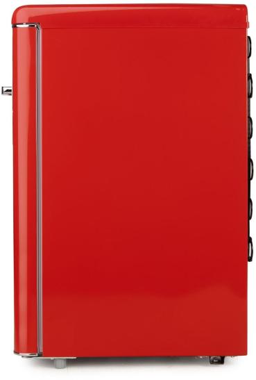 DOMO DO91703R Stand Retro Kühlschrank mit Gefrierfach, 54,5 cm breit, 120 L, rot