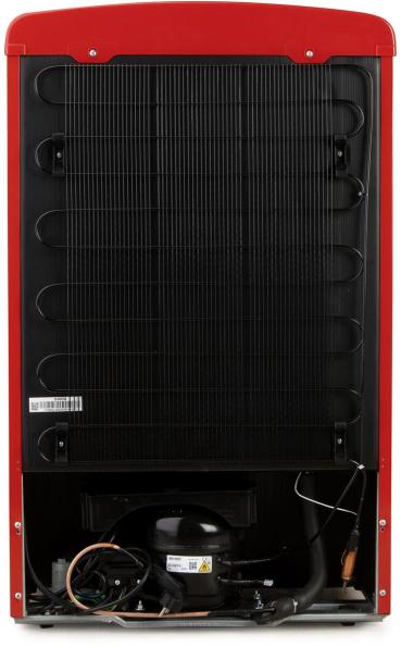 DOMO DO91703R Stand Retro Kühlschrank mit Gefrierfach, 54,5 cm breit, 120 L, rot