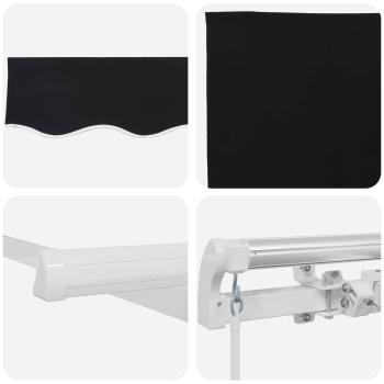 manuelle einziehbare Markise Schwarz 350x250 cm