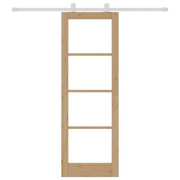 Schiebetür mit Beschlag-Set 'ORKDAL'aus massivem Holz & Glas