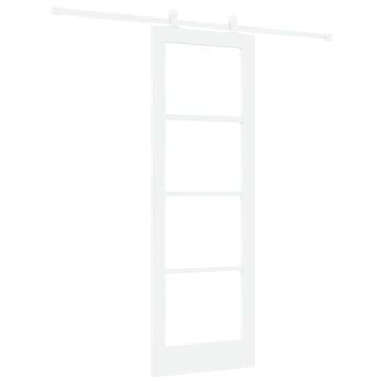 Schiebetür mit Hardware Set 'ORKDAL'Weiß Massivholz & Glas