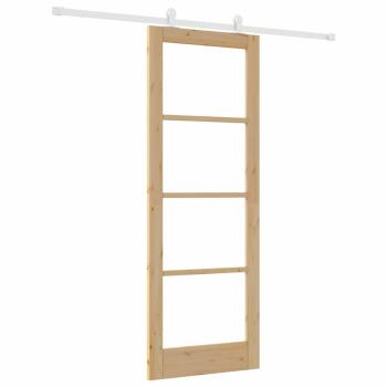 Schiebetür mit Beschläge-Set 'ORKDAL'Massivholz & Glas