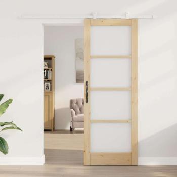 Schiebetür mit Beschläge-Set 'ORKDAL'Massivholz & Glas