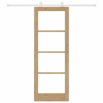 Schiebetür mit Beschläge-Set 'ORKDAL'Massivholz & Glas