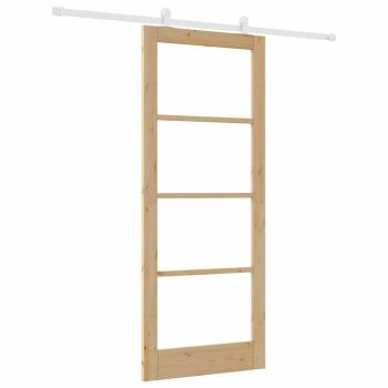Schiebetür mit Hardware-Set 'ORKDAL'Massivholz & Glas