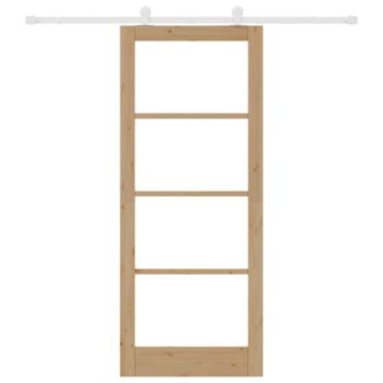Schiebetür mit Hardware-Set 'ORKDAL'Massivholz & Glas
